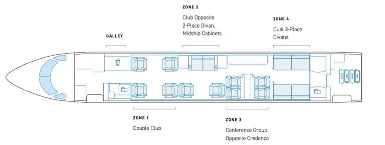 2004 Gulfstream G550 cabin