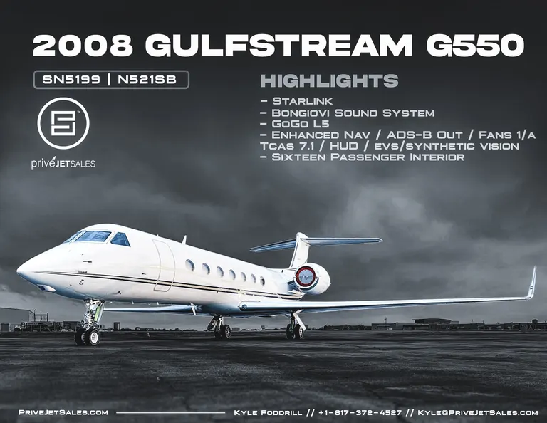 2008 Gulfstream G550 exterior